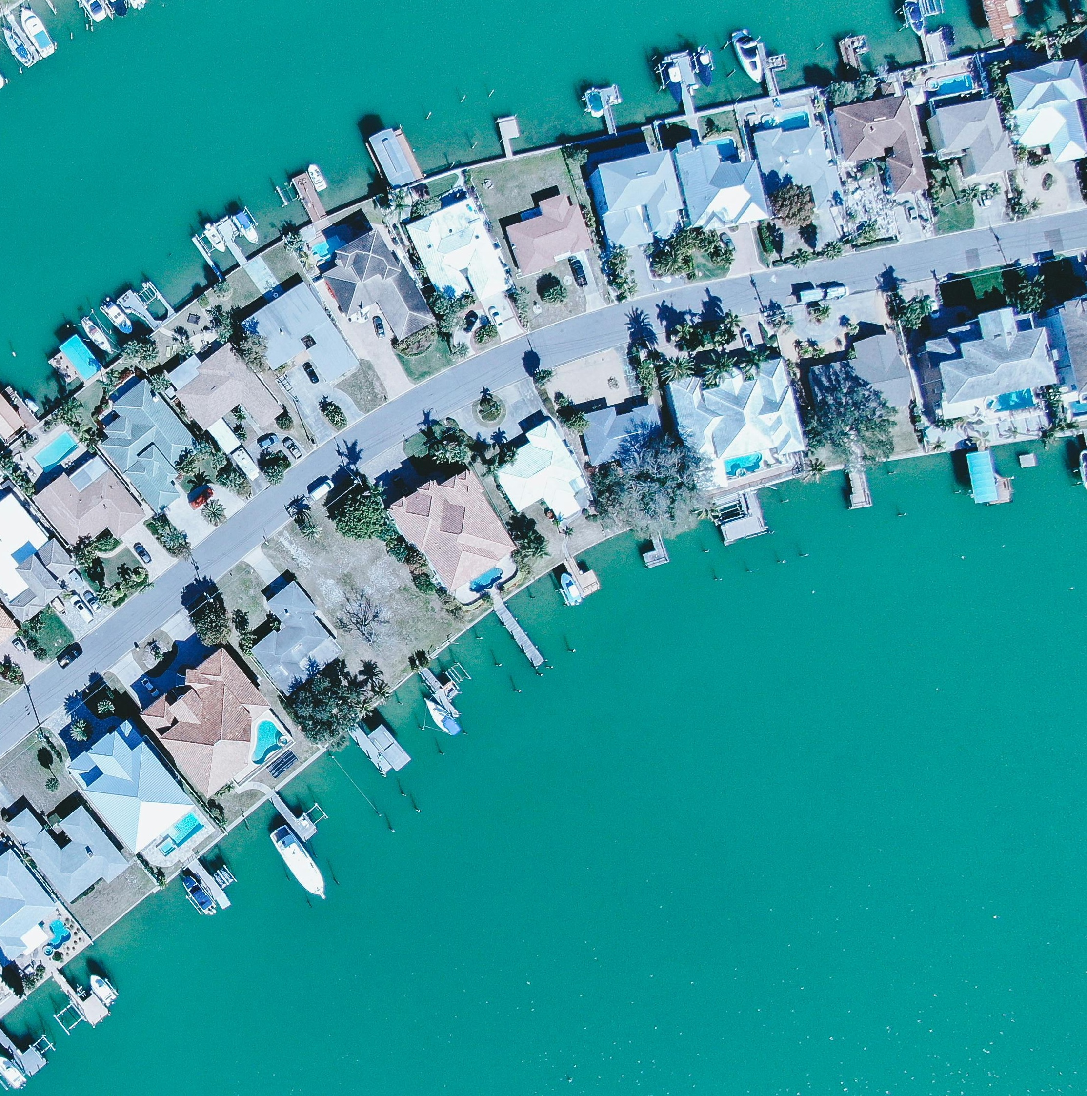 Bird's eye view of Clearwater Beach homes